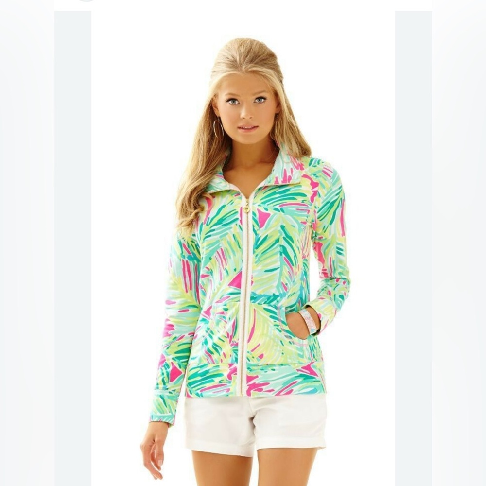 💕EUC LILLY PULITZER SKIPPER POPOVER UPF 50+ TROPICAL STORM